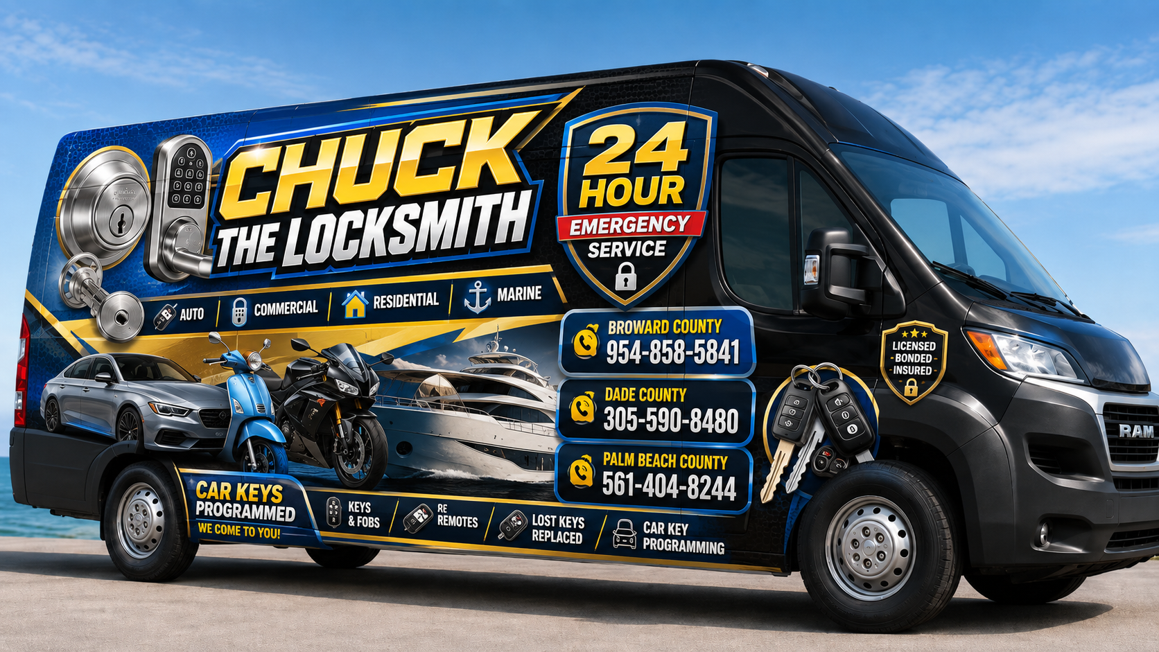 Chuck The Locksmith Fort Lauderdale mobile locksmith van